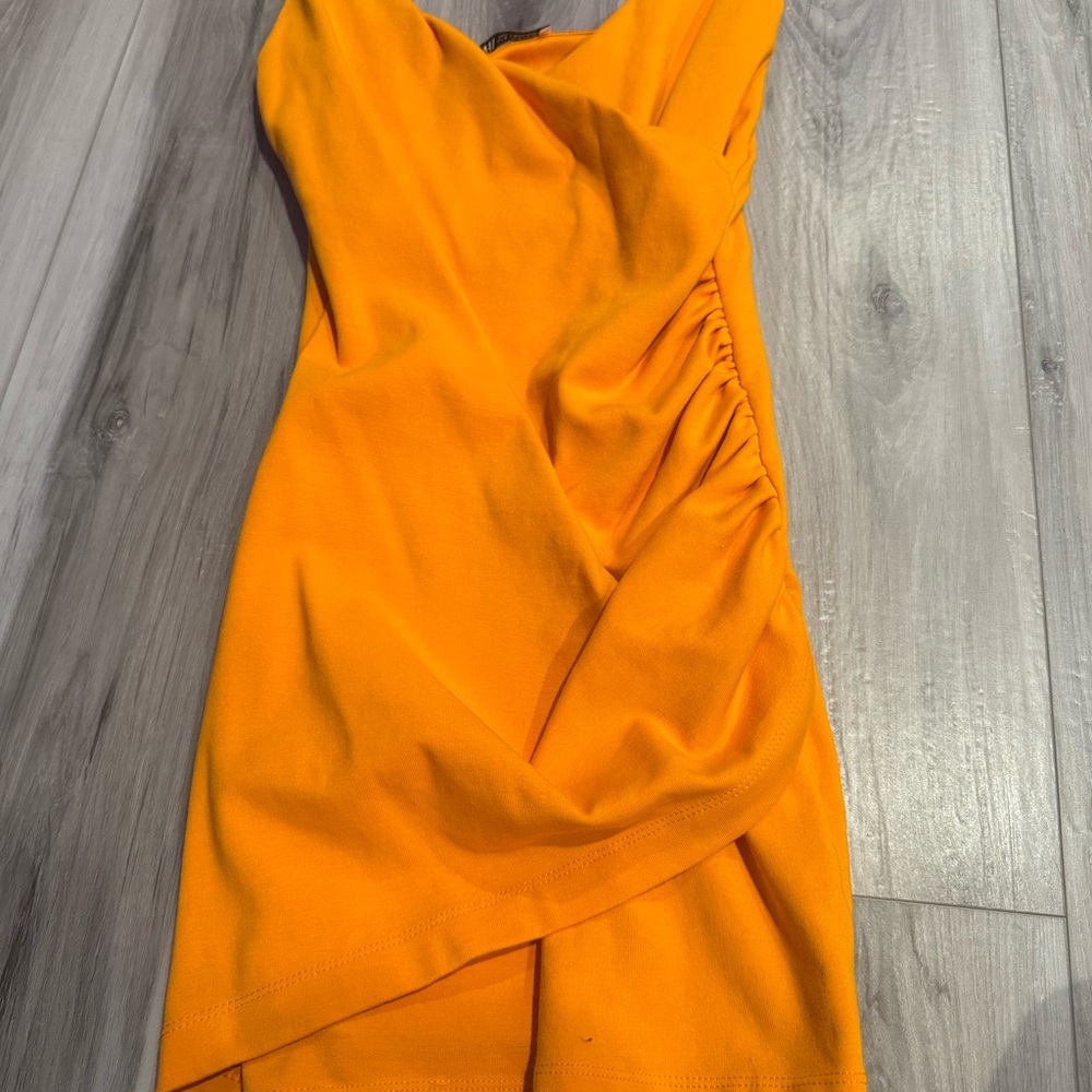 Zara Asymmetrical Orange Dress